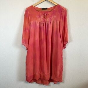 Gypsy 05 Global Village Silk Boho Tie Dye Boxy Cut Dress Size Small